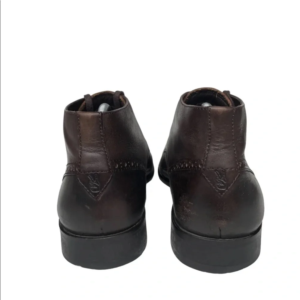John Varvatos USA Brown Leather Wingtip Dress Ankle Boot Size 9.5M